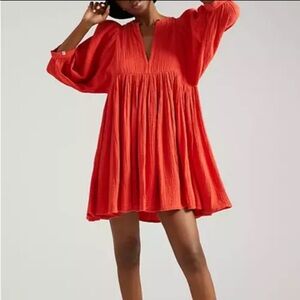 Cream Long-Sleeve Dress